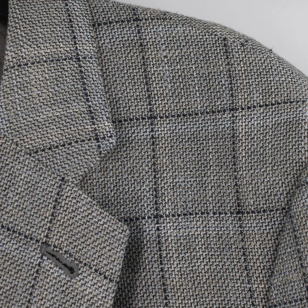 Emporio armani Sport Coat Men 50 G Line Single Breasted Two Button Plaid Viscose